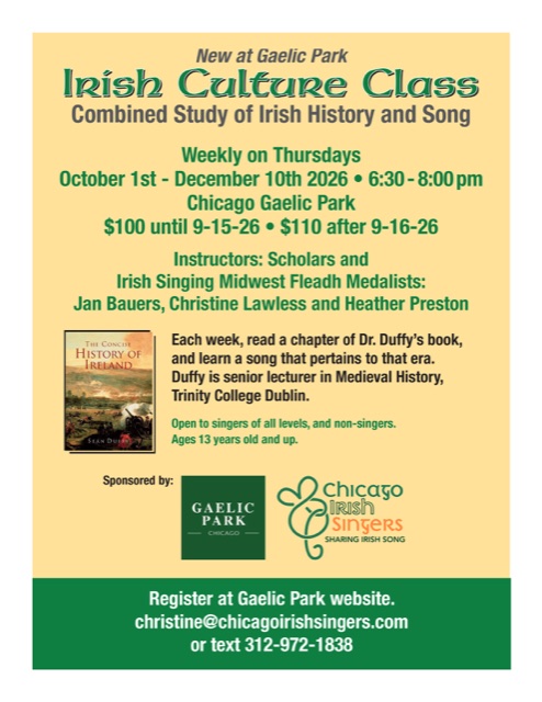 Official artwork for Irish Culture Class