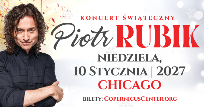 Official Piotr Rubik Chicago January 10, 2027 concert artwork